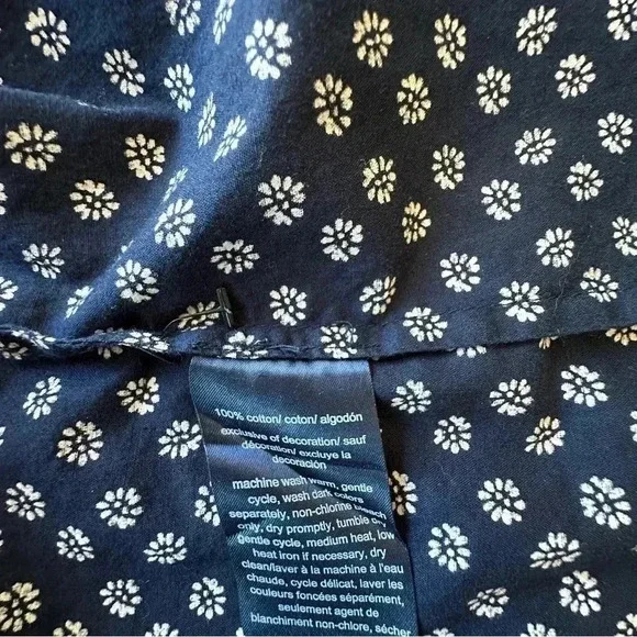 TOMMY HILFIGER | NWOT | WOMEN’S NAVY BLUE PRINT LONG SLEEVED SHIRT | SIZE: LRG - Picture 11 of 12